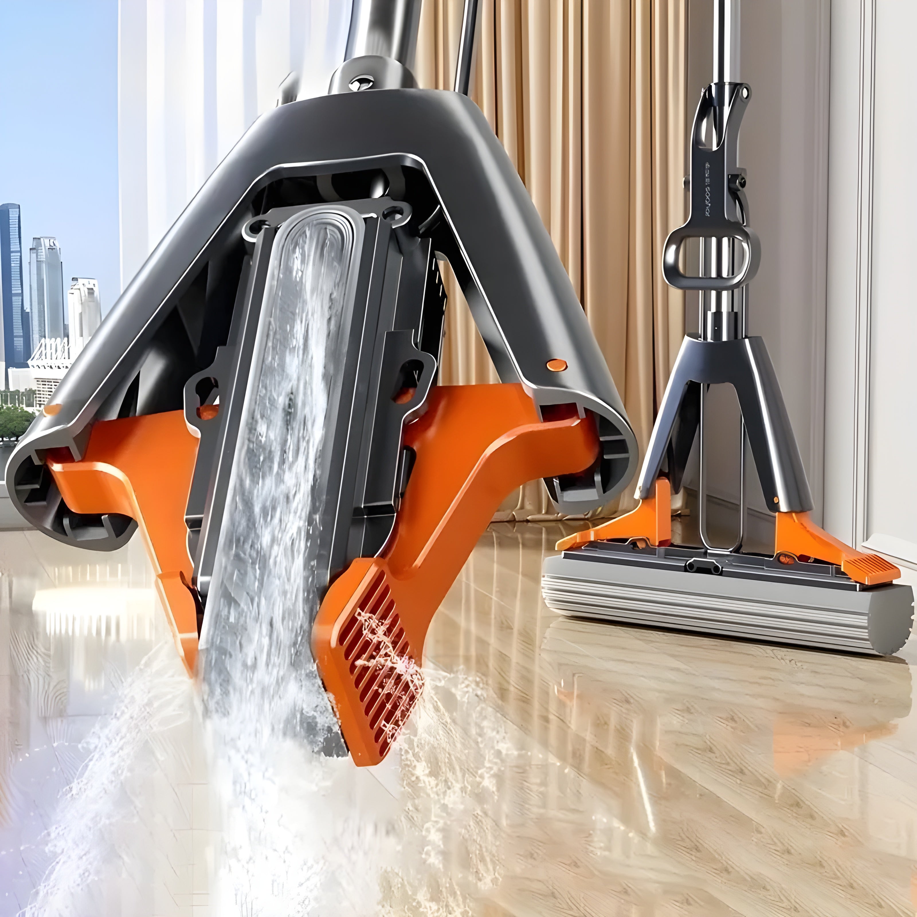 Sponge Mop for Floor Cleaning, Stainless Steel butterfly mop for cleaning floor
